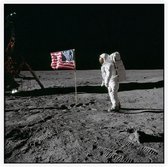 Armstrong photographs Buzz Aldrin (maanlanding) - Foto op Akoestisch paneel - 120 x 120 cm