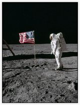 Armstrong photographs Buzz Aldrin (maanlanding) - Foto op Akoestisch paneel - 60 x 80 cm