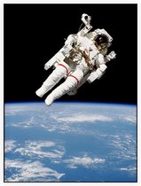 Bruce McCandless first spacewalk (ruimtevaart) - Foto op Akoestisch paneel - 60 x 80 cm