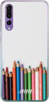 Huawei P30 Hoesje Transparant TPU Case - Pencils #ffffff