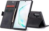 CASEME - Samsung Galaxy Note 10 Plus Retro Wallet Case - Zwart
