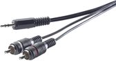SpeaKa Professional SP-1300904 Cinch / Jackplug Audio Aansluitkabel [2x Cinch-stekker - 1x Jackplug male 3,5 mm] 5.00 m