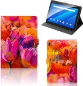 Tablet Hoes Lenovo Tab E10 Hoes met Magneetsluiting Tulips