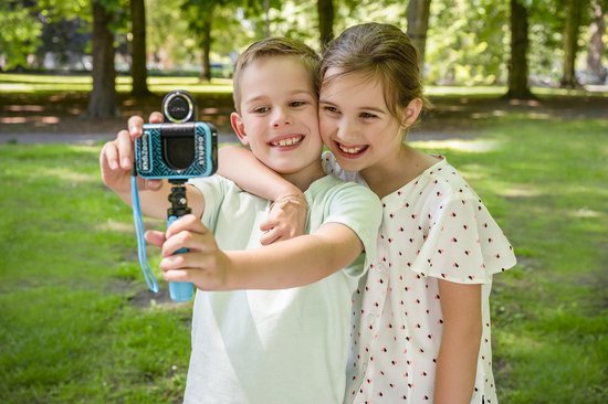 VTech KidiZoom Vloggercam - Vlog Camera Kinderen - Kindercamera met Animatie achtergronden - Cadeau - Kinderspeelgoed 5 Jaar tot 12 Jaar - Blauw - VTech