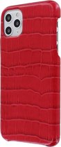 iPhone 11 Pro Max Backcase hoesje - Graffi - Croco Rood (Croco) - Leer