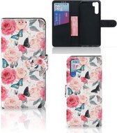 Smartphone Hoesje OPPO A91 | Reno3 Flipcase Cadeautjes voor Moederdag Butterfly Roses