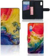 GSM Hoesje Geschikt voor Samsung Xcover Pro Wallet Case Watercolor Dark