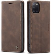 CaseMe - Samsung Galaxy A31 hoesje - Wallet Book Case - Magneetsluiting - Donker Bruin