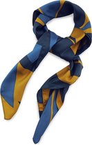 We Love Ties - Sjaal patroon denimblauw oker
