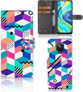 Wallet Book Case Xiaomi Redmi Note 9 Pro | Note 9S GSM Hoesje Gepersonaliseerd Cadeau Blocks Colorful