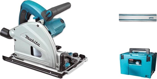 Foto: Makita sp6000j1 invalzaag incl geleiderail in mbox 1300w 165mm