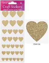 Autocollants Glitter Hearts Gold Assorted (par feuille)