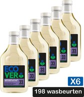 Ecover Ecologisch Wasmiddel Zwart & Donker - Vloeibaar Wasmiddel - Limoen & Lotus - Hernieuwt Donkere Kleuren - 6 x 1,5L - Voordeelverpakking