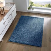 Hoogpolig vloerkleed effen Spectrum - blauw 90x300 cm