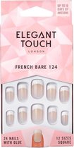 Elegant Touch French Bare Nails With Glue Square #124-s 24 U