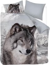 Snoozing Winter Wolf - Dekbedovertrek - Tweepersoons - 200x200/220 cm - Multi kleur
