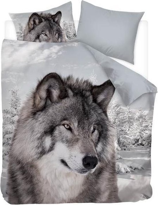 Meer dan wat dan ook Reductor vloeiend Snoozing Winter Wolf - Dekbedovertrek - Tweepersoons - 200x200/220 cm -  Multi kleur | bol.com