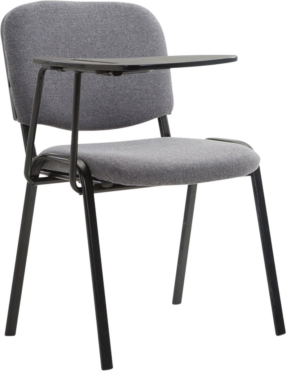 CLP Ken Bezoekersstoel - Met klaptafel - Stof grijs