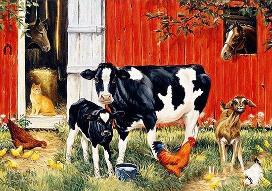 Peinture par numéro Animaux adultes Vache, Peinture par numéros Adultes et  enfants