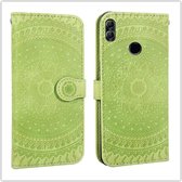 Voor Huawei Y6 2019 Pressed Printing Pattern Horizontale Flip PU Leather Case met houder & kaartsleuven & portemonnee & & Lanyard (groen)