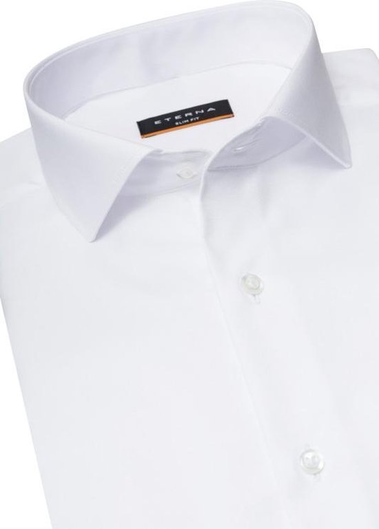 ETERNA slim fit overhemd - niet doorschijnend twill heren overhemd - wit - Strijkvrij - Boordmaat: 40