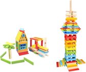 Tooky Toy Blokkenset Junior 12 X 2,2 Cm Hout 150 Stuks