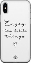 iPhone X/XS hoesje siliconen - Enjoy life | Apple iPhone Xs case | TPU backcover transparant