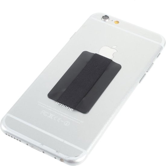GadgetBay Universele telefoon vinger band strap elastiek iPhone Android - Zwart bandje