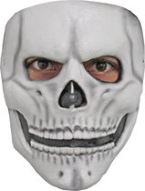 Partychimp Gezichtsmasker Grijnzende Schedel Skelet Halloween - Latex - Wit - One-size