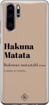 Huawei P30 Pro hoesje siliconen - Hakuna matata | Huawei P30 Pro case | Bruin/beige | TPU backcover transparant