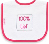 Funnies Slabber 100% Lief Junior 40 Cm Katoen Wit/roze