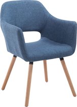 CLP Auckland Eetkamerstoel - Stof natura (eik) blauw