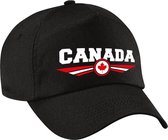 Canada landen pet zwart kinderen - Canada baseball cap - EK / WK / Olympische spelen outfit