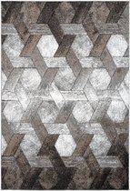 Grijs vloerkleed - 200x290 cm  -  A-symmetrisch patroon Symmetrisch patroon - Modern