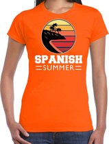 Spaanse zomer t-shirt / shirt Spanish summer voor dames - oranje - beach party outfit / kleding / strand feest shirt 2XL