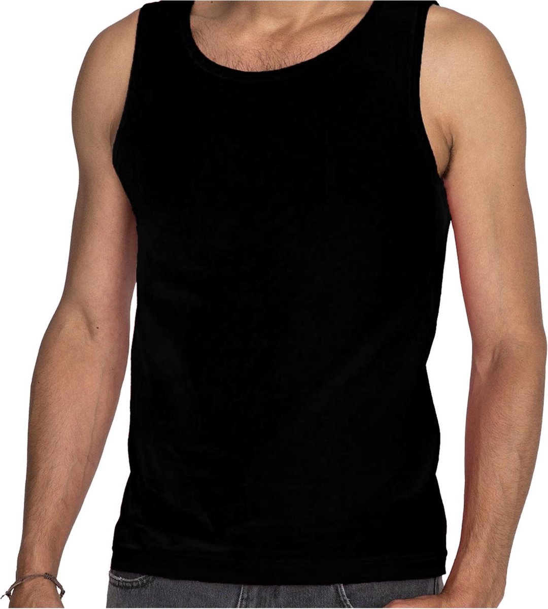 Zwarte tanktop / hemdje voor heren - Fruit of The Loom - katoen - mouwloos t-shirt / tanktops / sing