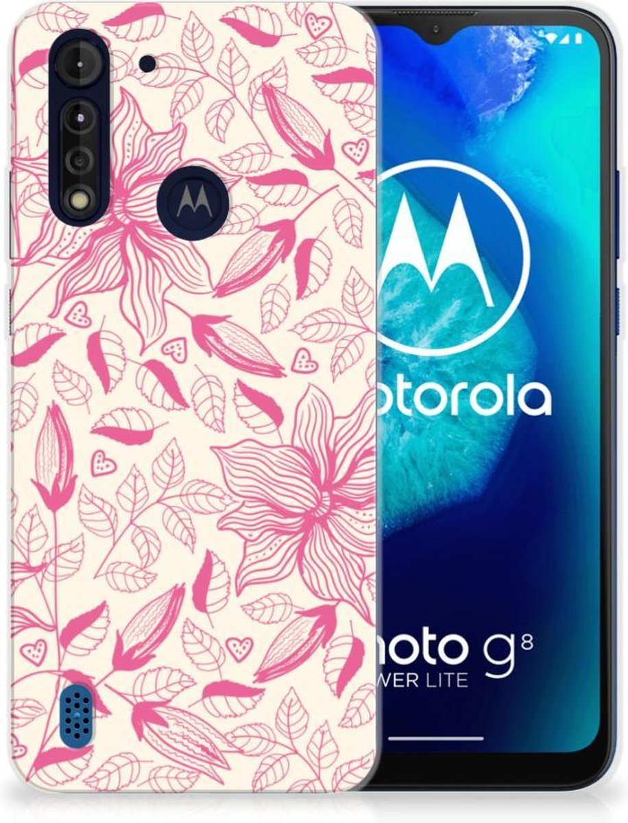 Motorola Moto G8 Power Lite TPU Case Pink Flowers