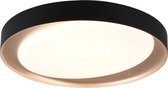 LED Plafondlamp - Plafondverlichting - Trion Zati - 24W - Aanpasbare Kleur - Rond - Mat Zwart - Kunststof - BSE