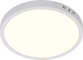 LED Paneel - Ø30 Natuurlijk Wit 4200K - 28W Opbouw Rond - Mat Wit - Flikkervrij - BES LED