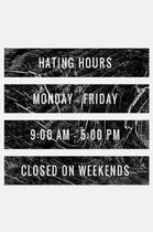 Hating Hours Monday-Friday 9: 00 AM- 5:00 PM Closed On Weekends