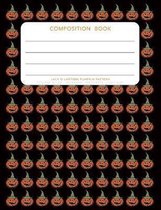 Jack O'Lantern Pumpkin Pattern - Composition Book: College Ruled - 200 pages - 100 Sheets - 7.44''x 9.69''