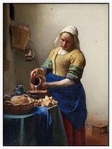 Het melkmeisje, Johannes Vermeer - Foto op Akoestisch paneel - 60 x 80 cm