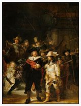 De Nachtwacht, Rembrandt van Rijn - Foto op Akoestisch paneel - 90 x 120 cm