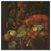 Stilleven met vruchten en een kreeft, Jan Davidsz. de Heem - Foto op Akoestisch paneel - 120 x 120 cm