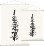 Lidsteng zwart-wit (Mares Tail) - Foto op Textielposter - 90 x 135 cm