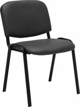 CLP Ken 4-delige set bezoekersstoelen - Kunstleer grijs