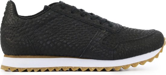 Woden Vrouwen Leren Croco Lage sneakers / Damesschoenen Ydun Croco II -  Zwart - Maat 41 | bol.com