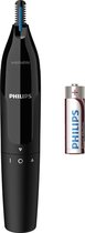 Philips Norelco NOSETRIMMER Series 1000 Neus- en oortrimmer, 100% comfort zonder te trekken