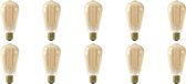 CALEX - LED Lamp 10 Pack - Rustiek - Filament ST64 - E27 Fitting - Dimbaar - 4W - Warm Wit 2100K - Amber - BES LED