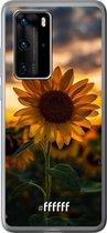 Huawei P40 Pro Hoesje Transparant TPU Case - Sunset Sunflower #ffffff